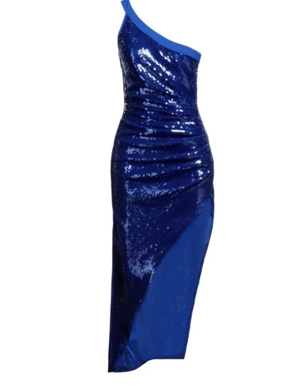 David Koma One-Shoulder Royal Blue Sequin Evening Gown